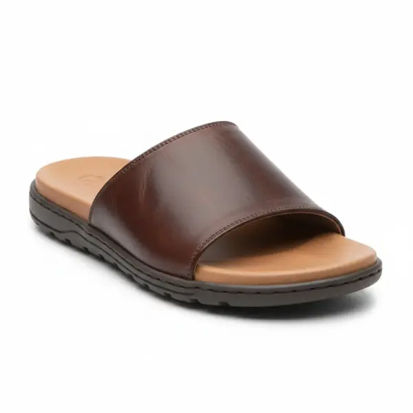 Sandália Leather Slide